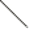 Men's Brushed Stainless Steel 11mm Black Rubber Link Bracelet, 8.5"