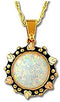 Inlaid Lab Created Opal Pendant Necklace, 10k Yellow Gold, 12k Green and Rose Gold Black Hills Gold Motif, 18"