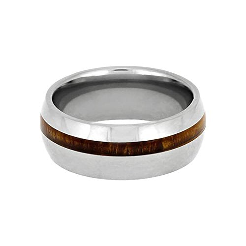 The Men's Jewelry Store (Unisex Jewelry) Koa Wood 8mm Titanium Comfort-Fit Wedding Band, Size 10