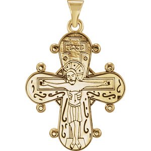 Men's Congo Cross 14k Yellow Gold Pendant