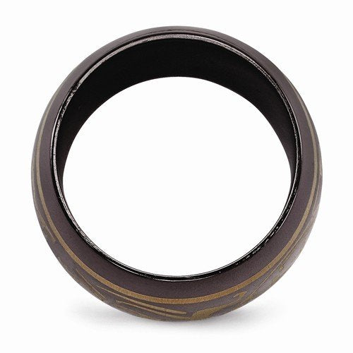 Rain Collection Black Ti Anodized Copper 16mm Domed Band