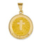 14k Yellow Gold Confirmation Medal Round Pendant (27X19MM)