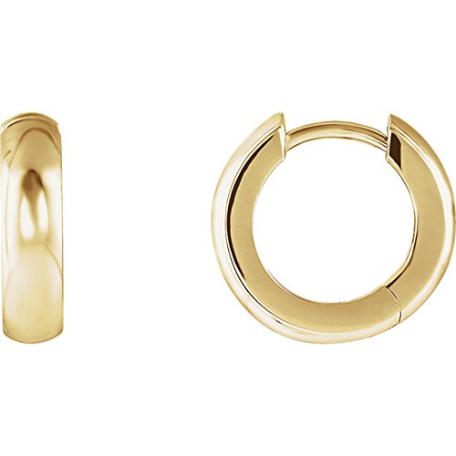 Rhodium-Plated 14k White Gold Hoop Earrings (14.25mm)