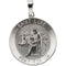 14k White Gold Round St. Luke Medal