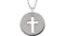 Pierced Cross Disc Necklace in Sterling Silver, 16-18"