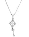 Rhodium Plate Sterling Silver Cross and Kite 'Let Your Children Soar' Necklace, 18"