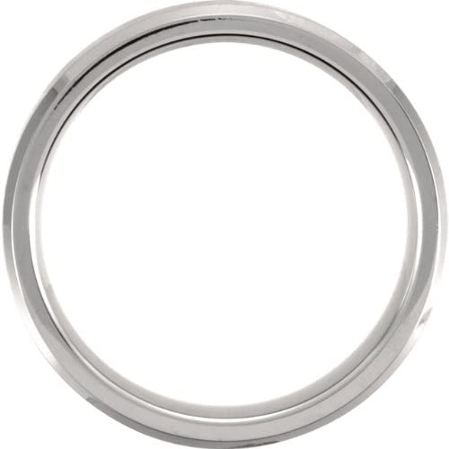 Sterling Silver Pinstripe 7mm Comfort-Fit Brushed Titanium Ring, Size 12