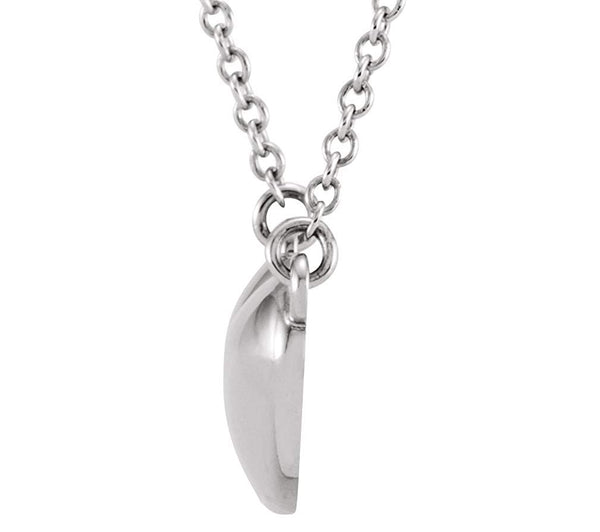 Platinum Diamond Solitaire Heart Pendant Necklace, 16" ( .01 Cttw)