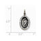 Sterling Silver Antiqued Saint Christopher Medal Charm Pendant (21X11 MM)