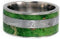 Gibeon Meteorite, Green Box Elder Burl Wood 10mm Comfort Fit Matte Titanium Band