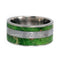 Gibeon Meteorite, Green Box Elder Burl Wood 10mm Comfort Fit Matte Titanium Band, Size 5.5