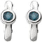 Alexandrite J-Hoop Earrings, Rhodium-Plated 14k White Gold