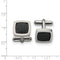 Stainless Steel Black Carbon Fiber Inlay Cuff Links, 13X16MM