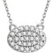 Diamond Oval Pendant Necklace 14k White Gold, 18" (.20 Cttw)