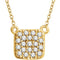 Diamond Square Bar Pendant Necklace in 14k Yellow Gold, 18" (1/6 Cttw)