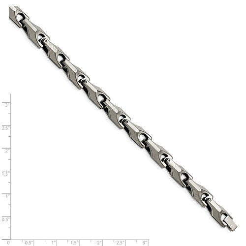 Men's Polished Tungsten 7mm Link Bracelet, 8"