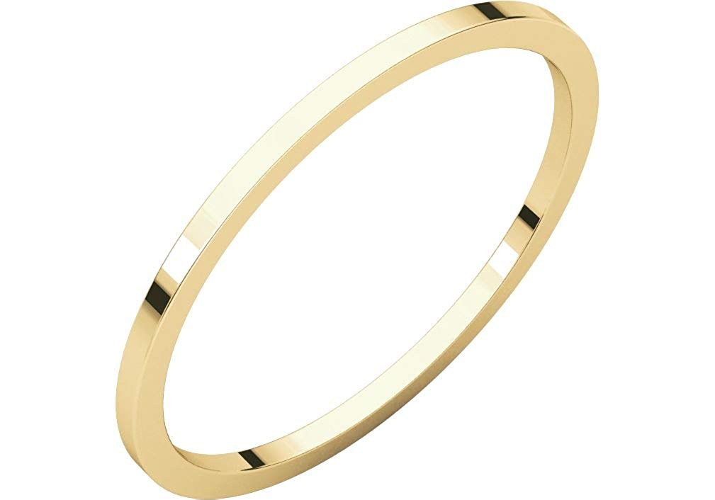 10k Yellow Gold 1mm Slim-Profile Flat Band