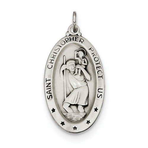 Sterling Silver St. Christopher Medal (30X15MM)
