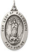 Sterling Silver Our Lady of Guadalupe Medal (37X20MM)