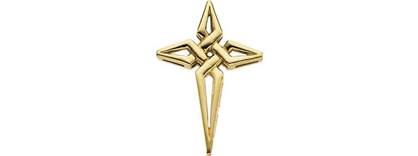 Contemporary Evangelists Cross 10k Yellow Gold Pendant