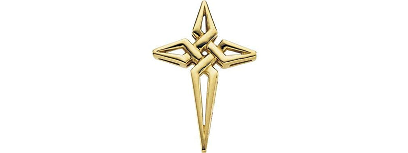 Contemporary Evangelists Cross 10k Yellow Gold Pendant