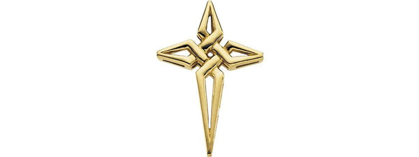 Contemporary Evangelists Cross 14k Yellow Gold Pendant