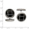 Stainless Steel, Black Stone Round Cuff Links