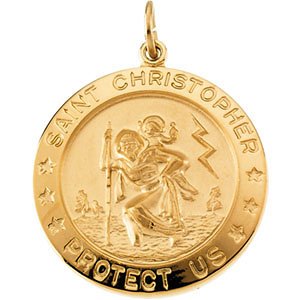 Yellow Gold Filled St. Christopher Medal (25 MM)
