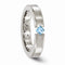 Edward Mirell Brushed Titanium Blue Topaz 4mm Wedding Band