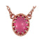 14k Rose Gold 1.65 Ct Pink Tourmaline Oval Cabachon Necklace, 18"