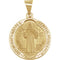 14k Yellow Gold Round Hollow St. Benedict Medal (18.5 MM)