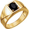 Men's Oval Onyx Ring, 14k Yellow Gold, Size 11