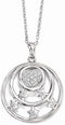 CZ 'Dream Come True' Necklace, Rhodium-Plated Sterling Silver, 18" (25x25MM)