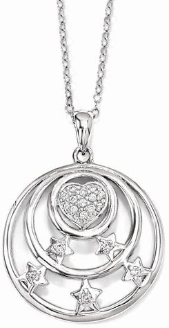 CZ 'Dream Come True' Necklace, Rhodium-Plated Sterling Silver, 18" (25x25MM)