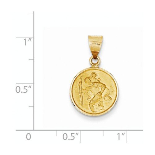 18k Yellow Gold Saint Christopher Medal Pendant (22X13MM)