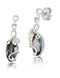 Mystic Fire Topaz Marquise Earrings, Sterling Silver, 12k Green and Rose Gold Black Hills Gold Motif