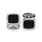 Stainless Steel Black Carbon Fiber Inlay Square Cuff Links, 15MM