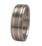 Inlaid Sterling Silver, Brushed Titanium 9mm Comfort-Fit Wedding Band, Size 10