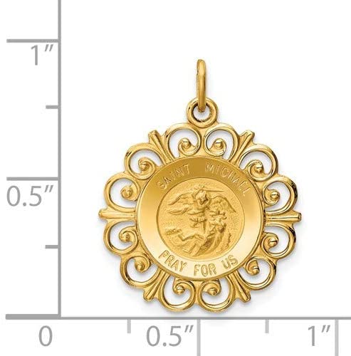 14k Yellow Gold St. Michael Medal Charm (26X16MM)