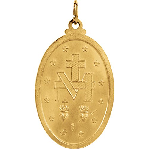 18k Yellow Gold Oval Miraculous Medal (29x20 MM)