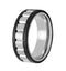 Men's Matte Titanium, Black Carbon Fiber 8mm Comfort-Fit Grooved Band