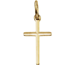 Beveled Cross 14k Yellow Gold Pendant (13X08.50 MM)