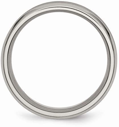 Satin Brushed Titanium 8mm Concave Comfort-Fit Band, Size 11