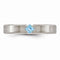 Edward Mirell Brushed Titanium Blue Topaz 4mm Wedding Band