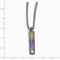 Edward Mirell Titanium Grooved Multi-Colored Anodized and White Sapphire Pendant Necklace, 16"-18"