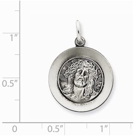 Sterling Silver Antiqued Ecce Homo Medal (25X18MM)