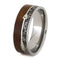 Arrow, Deer Antler, Ironwood Burl Wood 8mm Comfort-Fit Titanium Band, Size 12