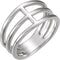 Platinum 3 Row Negative Space Ring