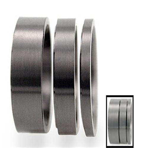 Wide Three Satin Brushed Interchangeable Comfort-Fit Titanium Bands