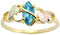 Ave 369 Blue Topaz Marquise Wrap Ring, 10k Yellow Gold, 12k Pink and Green Gold Black Hills Gold Motif